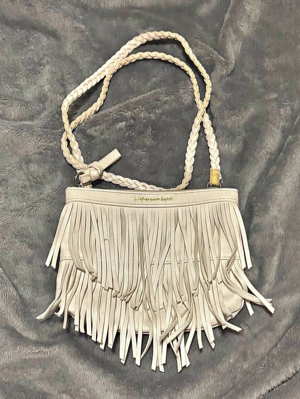 Judith March Fringe Crossbody Bag in White